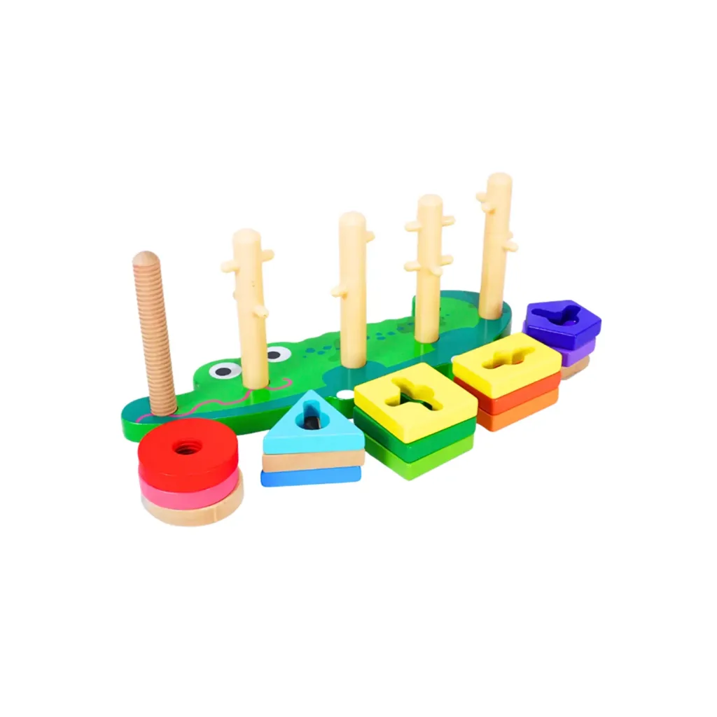 Wooden Crocodile Stacking Toy