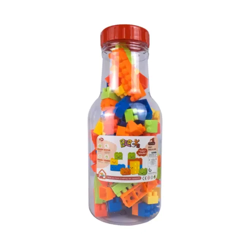 Building Blocks Set in Reusable Storage Bottle