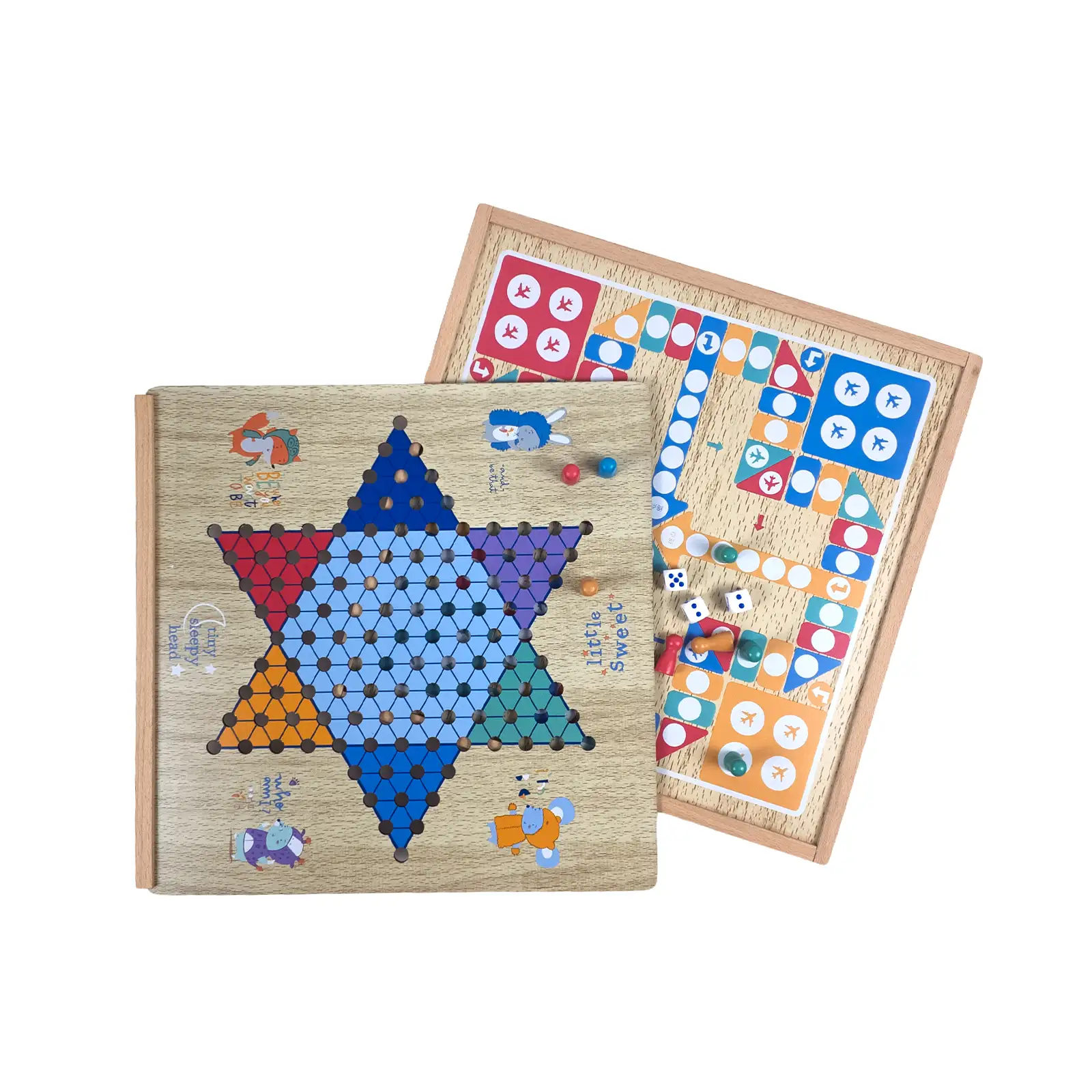 4-in-1 Wooden Multi-Board Game Set