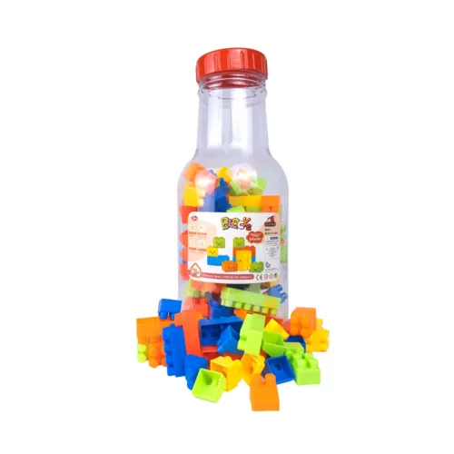 Building Blocks Set in Reusable Storage Bottle