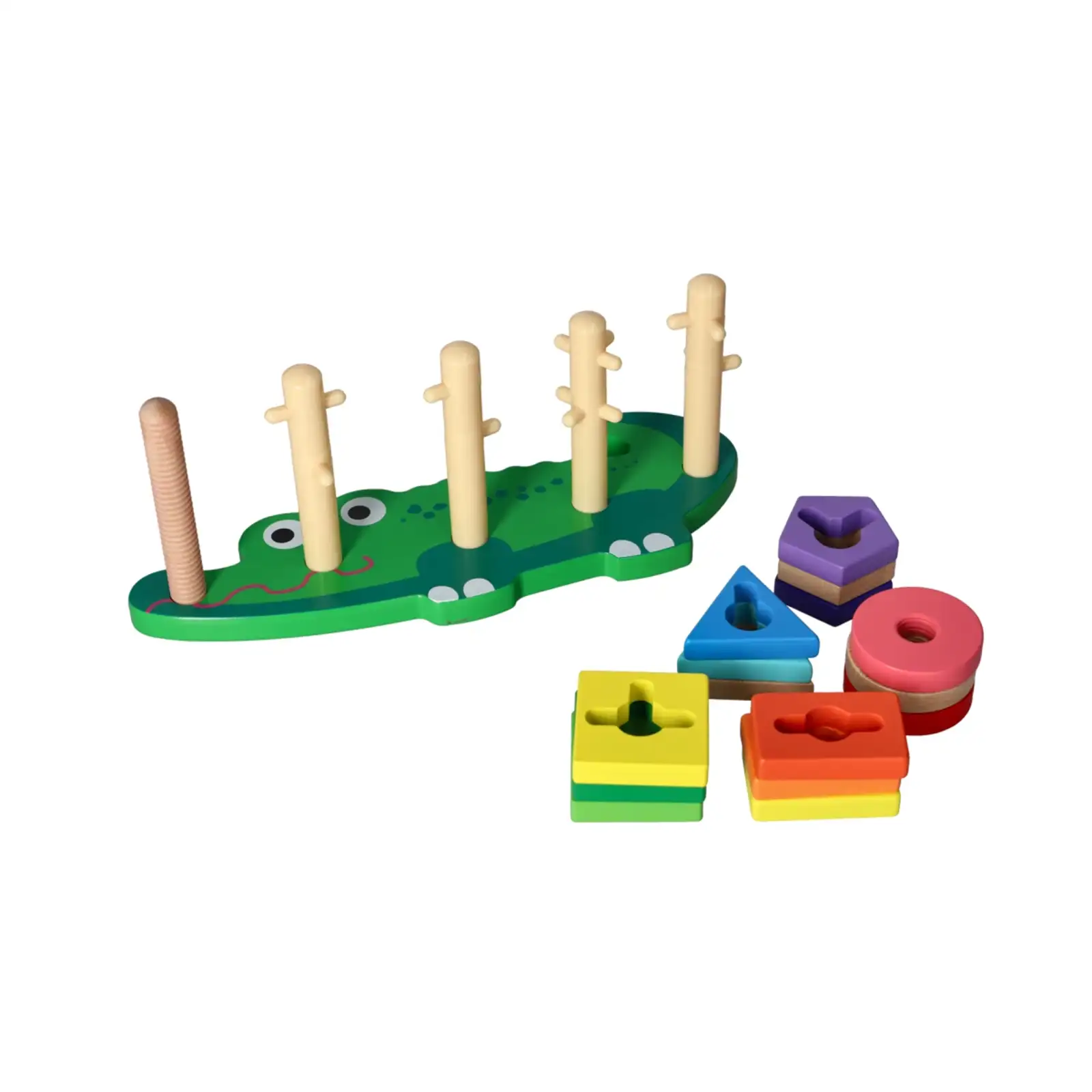 Wooden Crocodile Stacking Toy