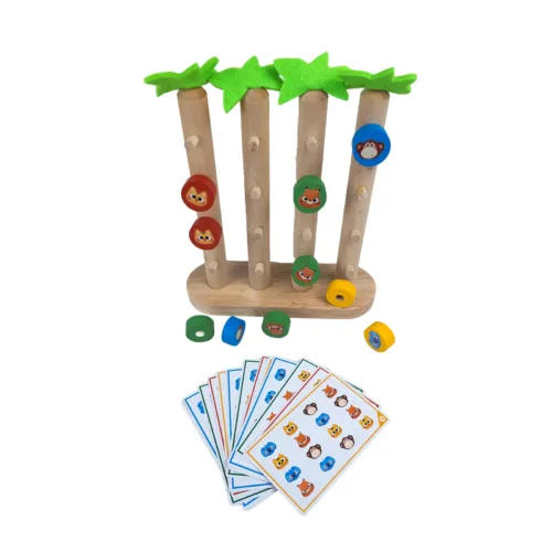 Wooden Tropical Animal Matching Game