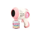 Bubble Gun for Kids Toys Bubble Machine LED Bubble Gun with 8-Hole Rotating Nozzle – Pink – NOQ Maldives