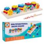 2-in-1 Wooden Shape Sorter and Magnetic Fishing Game for Kids – NOQ Maldives