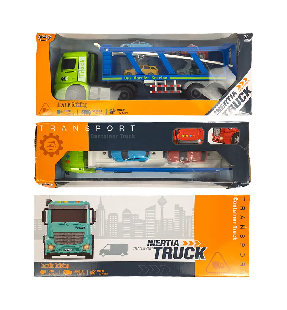 Car Carrier Truck Toy with 4 Mini Die-Cast Cars