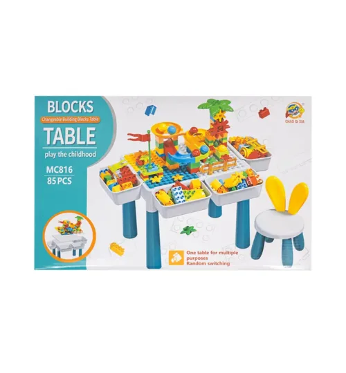 Kids Building Block Table Packaging with 85 pieces