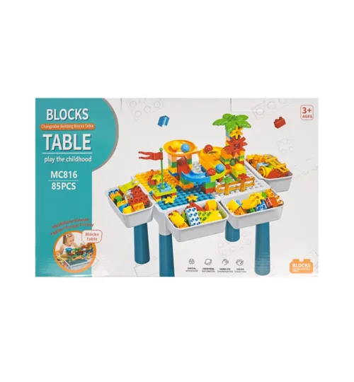 Kids Building Block Table Packaging with 85 pieces