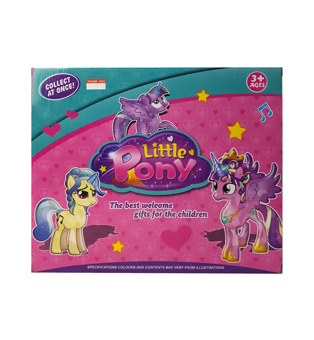 Little Pony Toy Figures Set with Comb