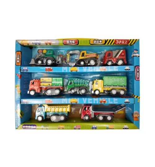 Mini Construction & Logistics Vehicle Toy Set (8-Piece)