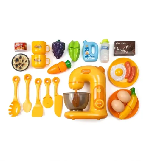 Kids Kitchen Mixer Toy Set with Play Food & Accessories
