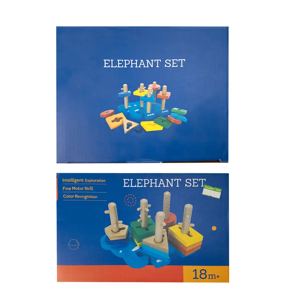 Wooden Elephant Shape Sorter