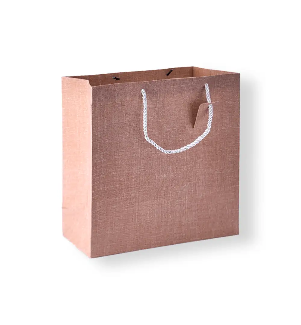 Textured Paper Gift Bag with Rope Handles