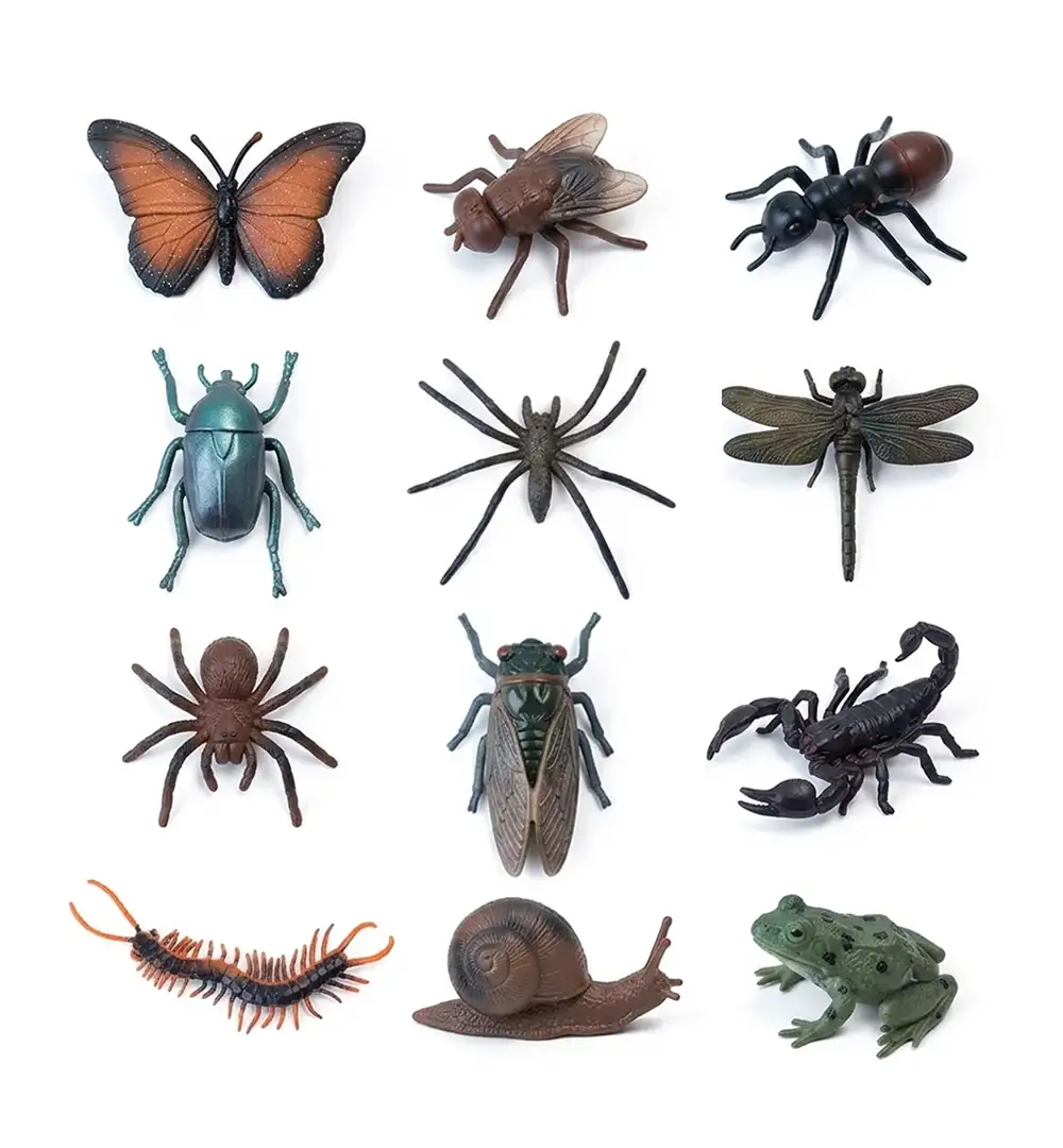 Realistic Plastic Insect Figures & Bug Toy Set