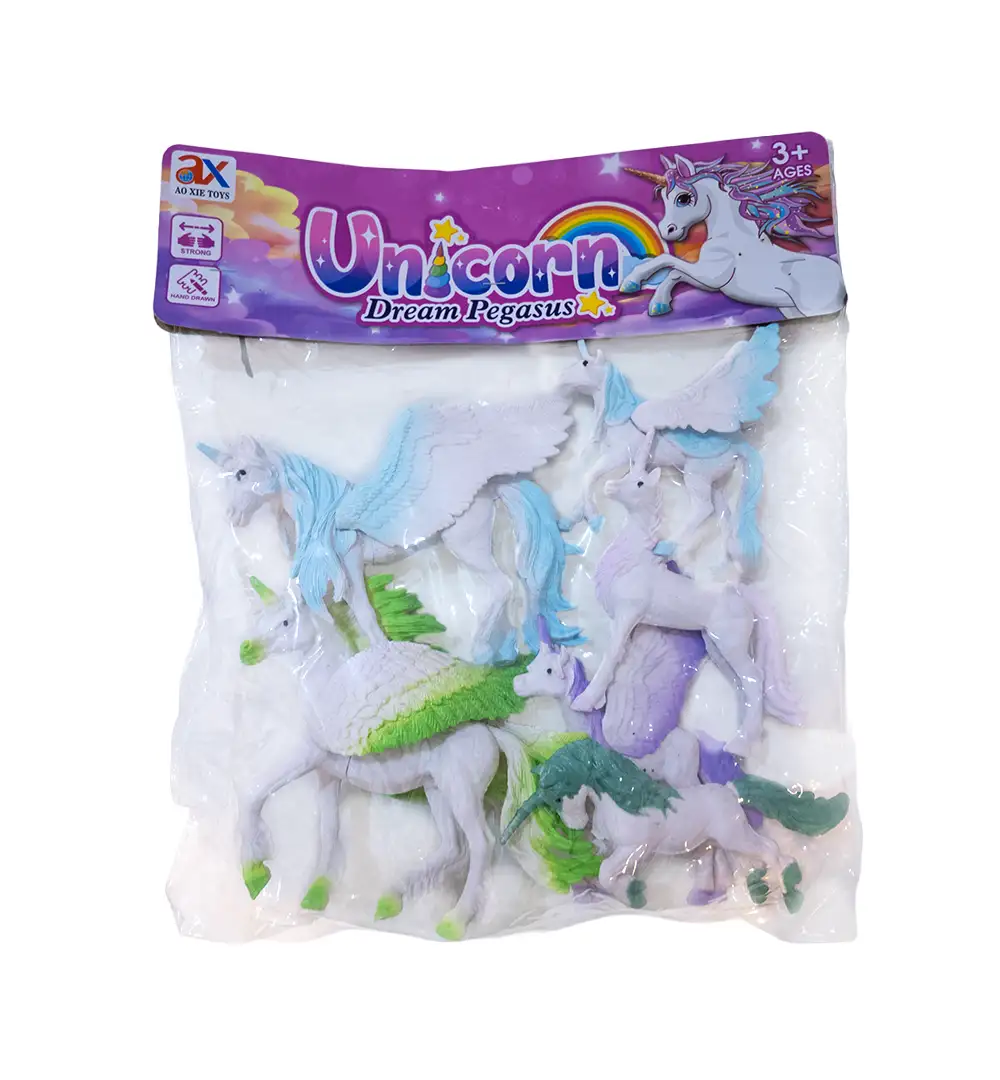 Unicorn Dream Pegasus Plastic Toy Figures Set