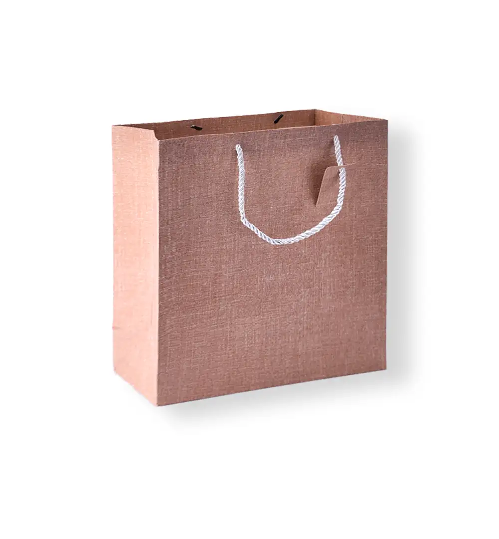 Textured Paper Gift Bag with Rope Handles