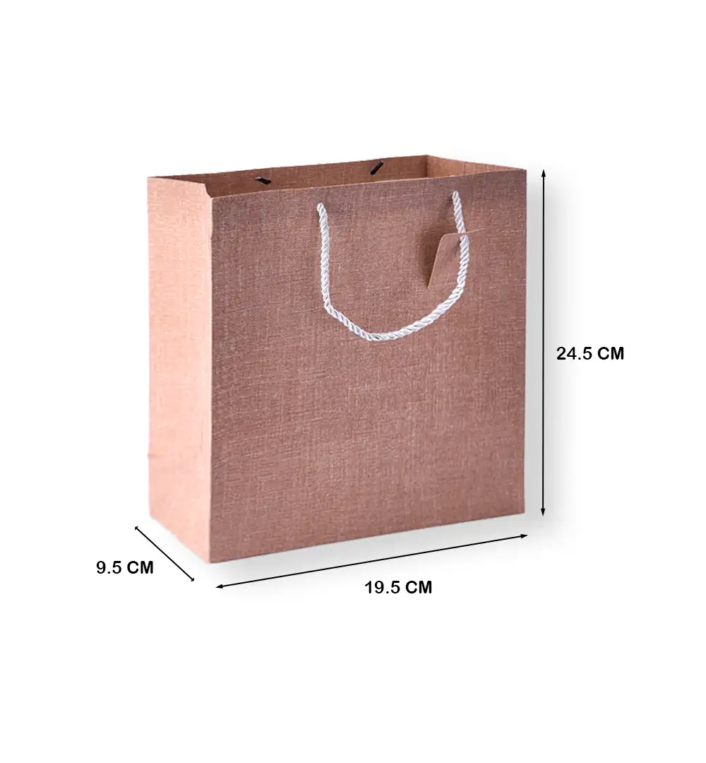 Textured Paper Gift Bag with Rope Handles