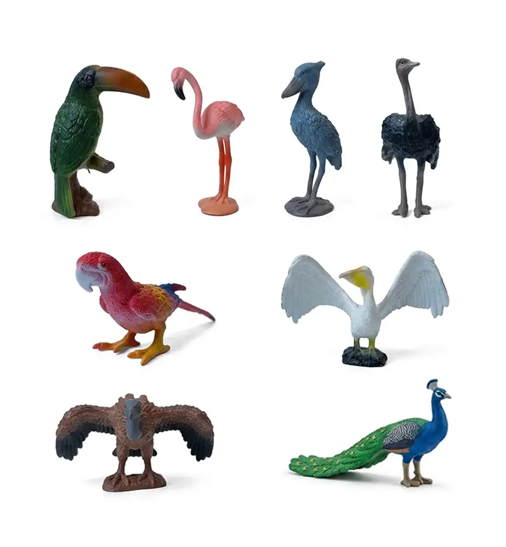 Birds Animals Plastic Toy Figures Set