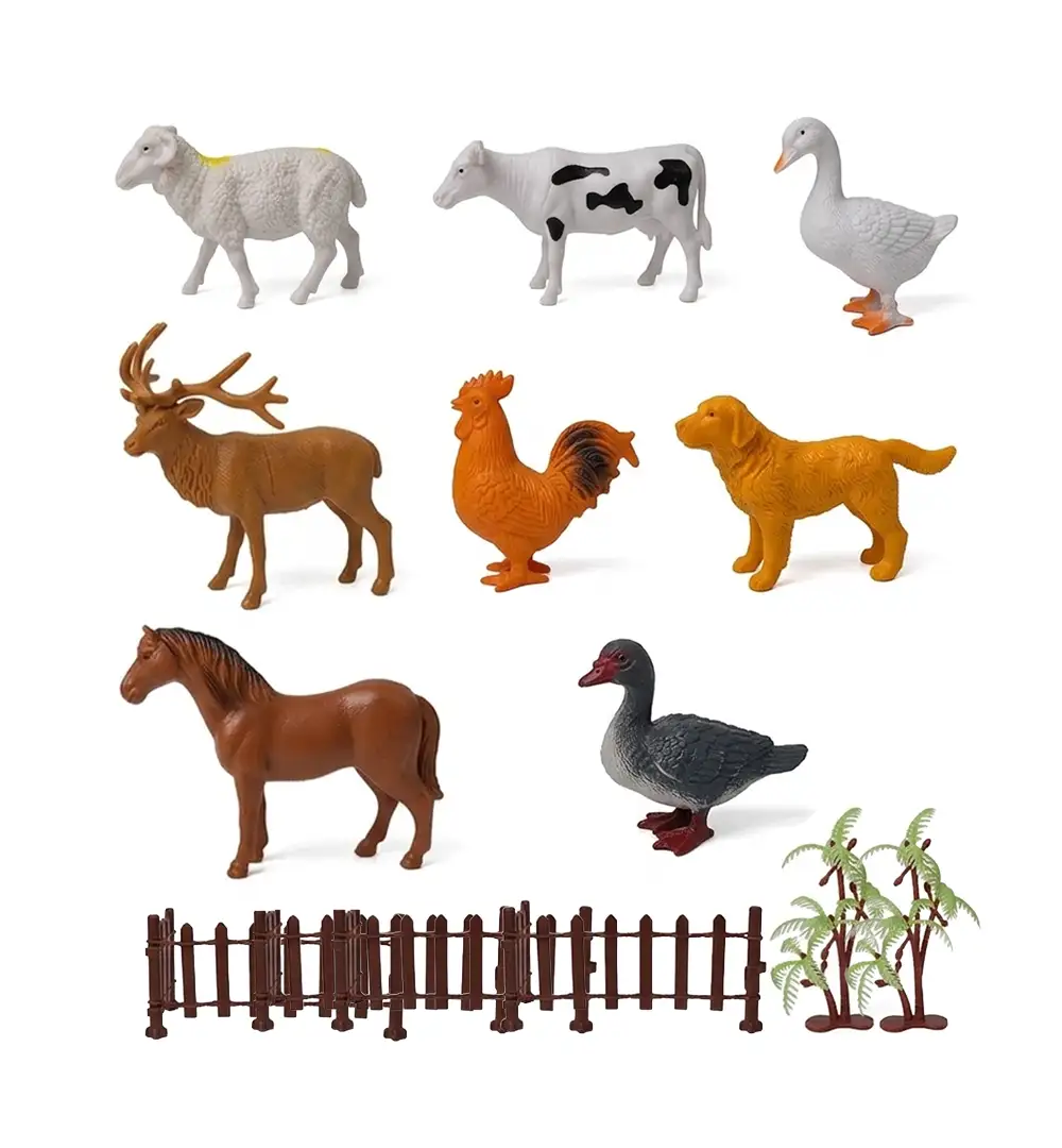 Farm Animal Plastic Toy Figures Set