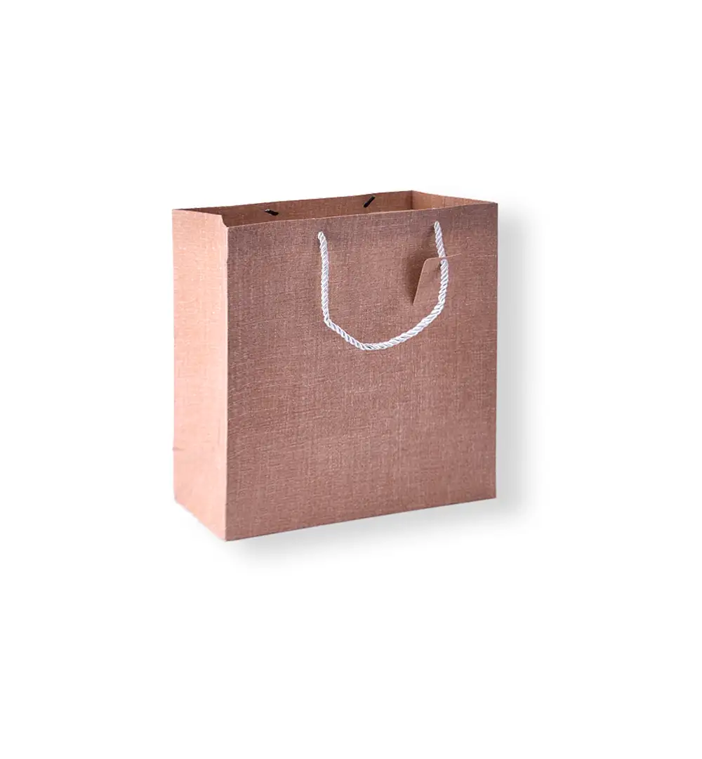 Textured Paper Gift Bag with Rope Handles