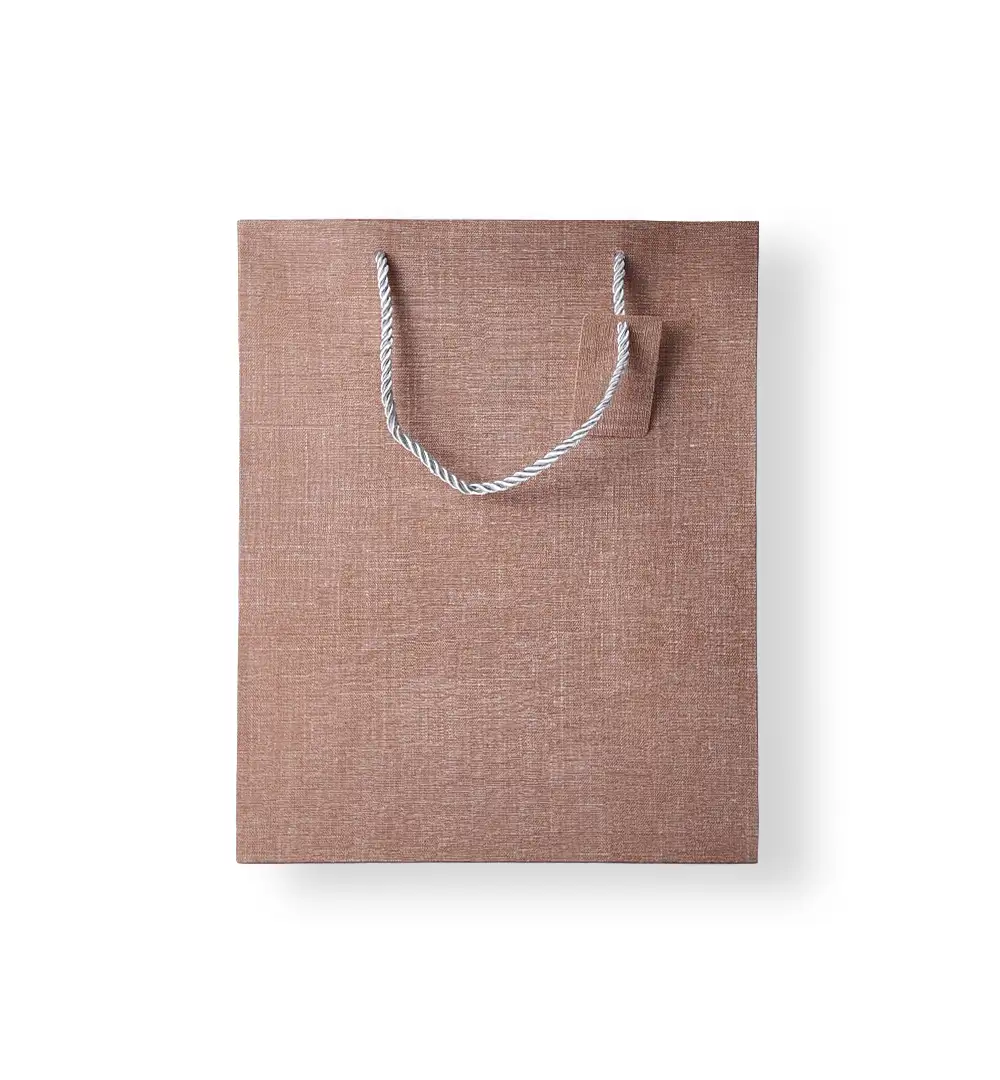 Textured Paper Gift Bag with Rope Handles
