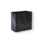 Geometric Paper Gift Bag with Rope Handles - Black & Gold