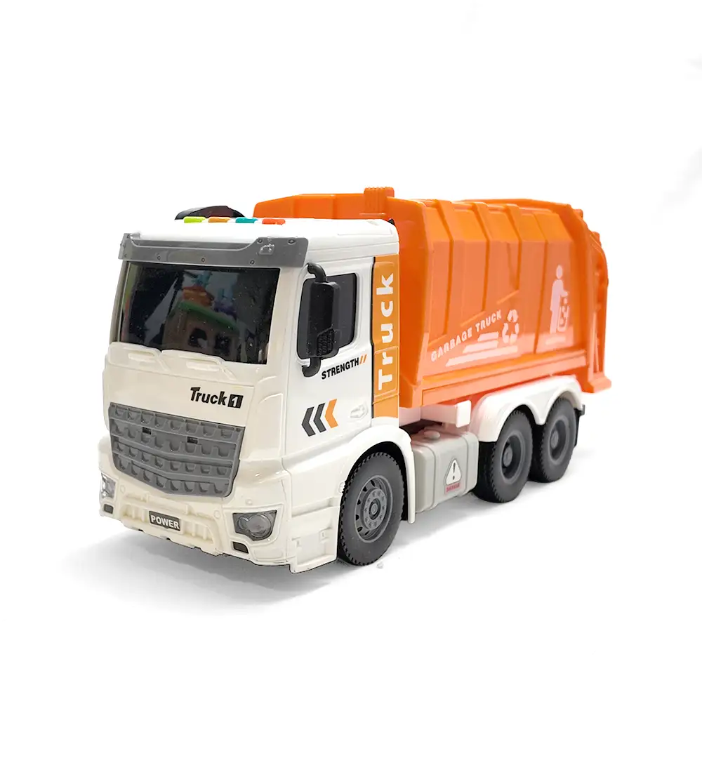 Haitai Inertia Sanitation Garbage Truck Toy with Lights & Sound 13 Sanitation Garbage Truck Toy