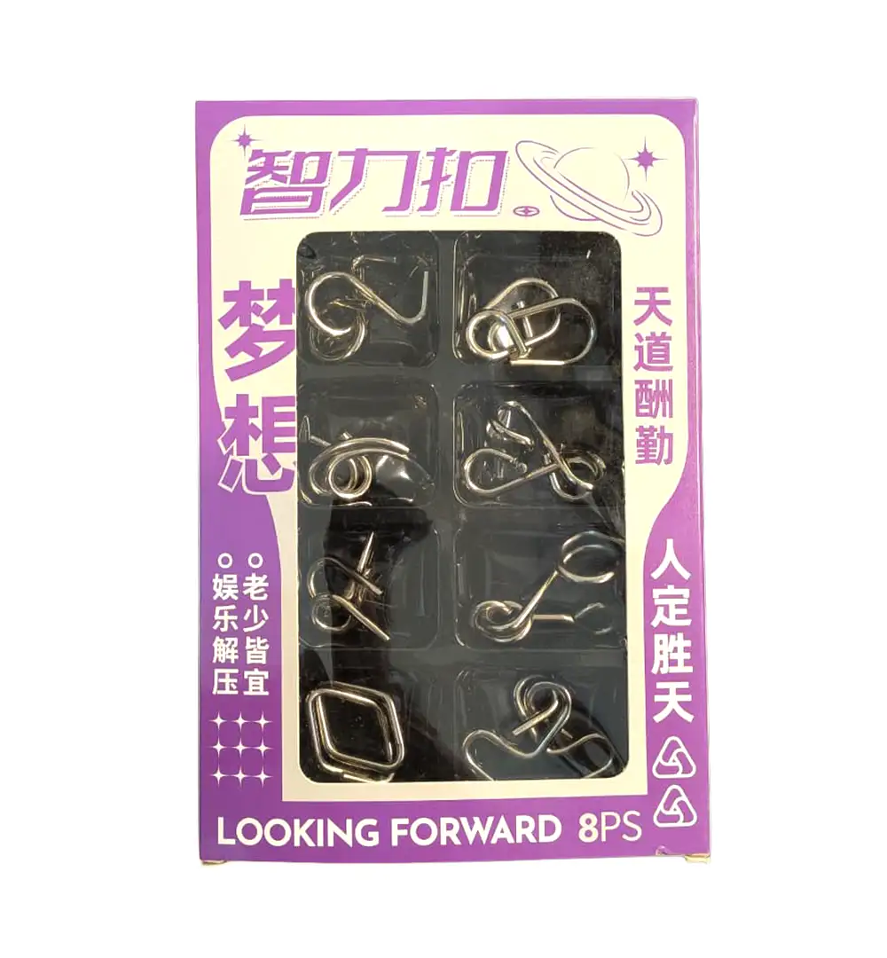 8-in-1 Metal Wire Puzzle Set Mind Brain Teasers
