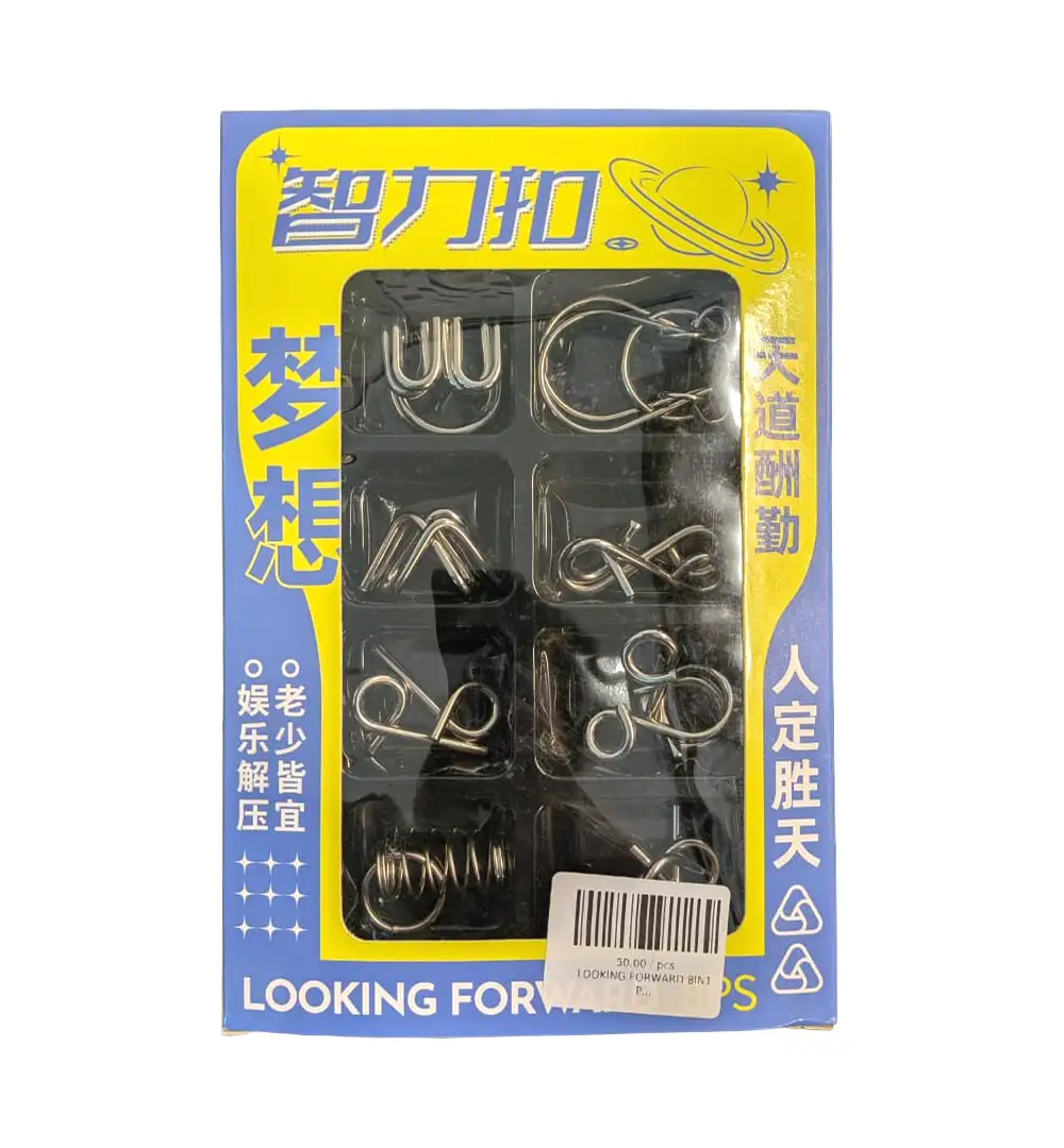 8-in-1 Metal Wire Puzzle Set Mind Brain Teasers