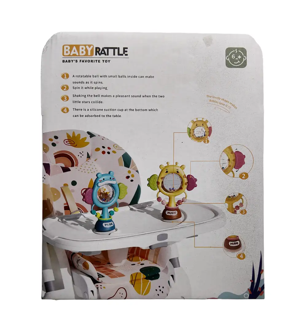 Giraffe Suction Cup Baby Rattle Toy
