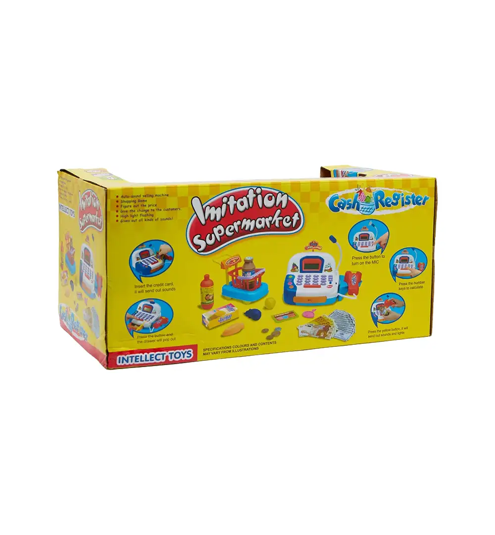 Kids Supermarket Cash Register Toy Set with Calculator, Scanner, and Accessories 20 Kids Supermarket Cash Register Toy Set