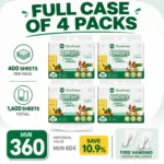RoyoPanda bamboo kitchen tissue case with 4 packs, 400 sheets each and 1,600 sheets total