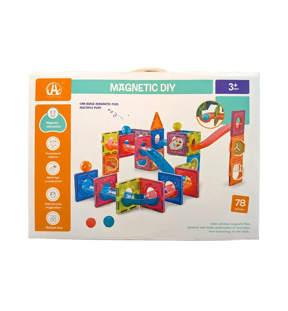 Magnetic DIY Building Blocks Playset Activity Blocks (78 pieces) 8 Magnetic DIY Building Blocks