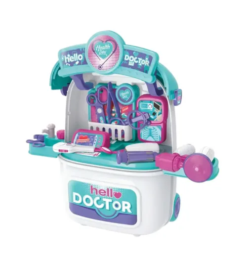 2-in-1 Kids Doctor Kit Toy Trolley