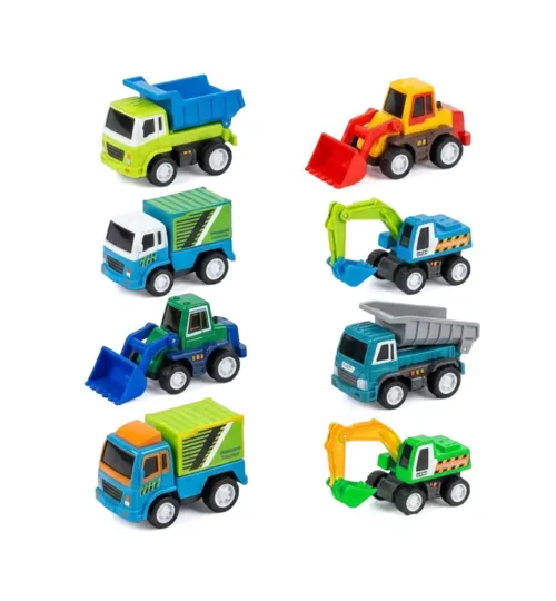 Mini Pull Back Engineer Construction Trucks Set