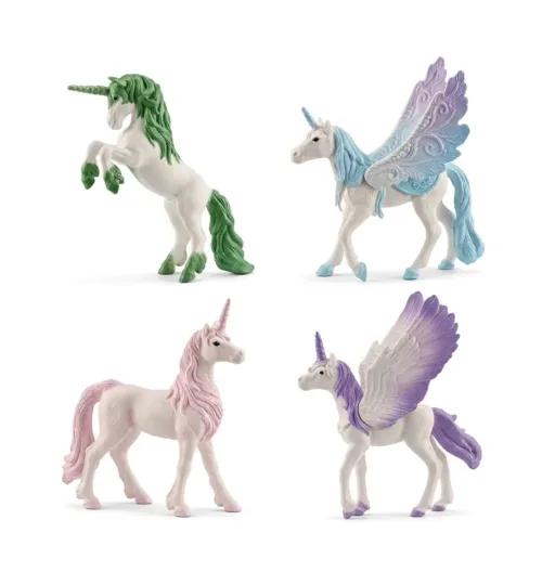 4-Piece Magical Unicorn & Flying Pegasus Toy