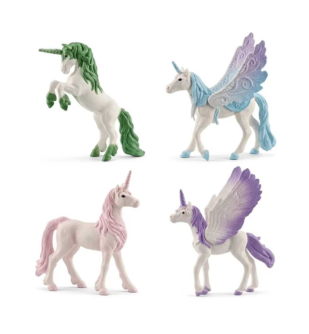4-Piece Magical Unicorn & Flying Pegasus Toy Figurines Set for Kids 3 4-Piece Magical Unicorn & Flying Pegasus Toy