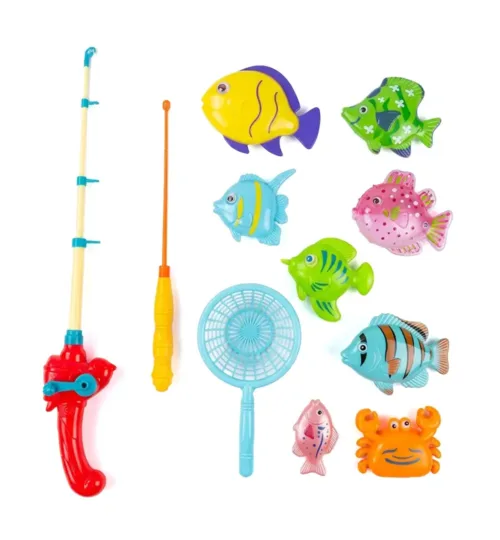 Kids Magnetic Fishing Rod Toy Set with Net & Ocean Creatures - large