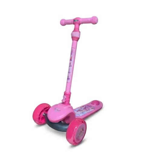 Princess Theme 3-Wheel Kids Kick Scooter with Height Adjustable Handlebar & Rear Foot Brake