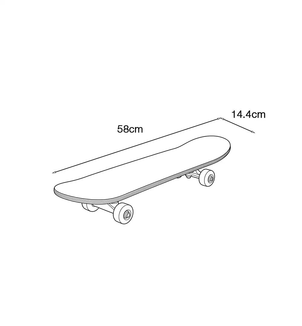 Kids Wooden Skateboard 58cm – Mini Complete Beginner Skateboard for Boys & Girls 25 Kids Wooden Skateboard