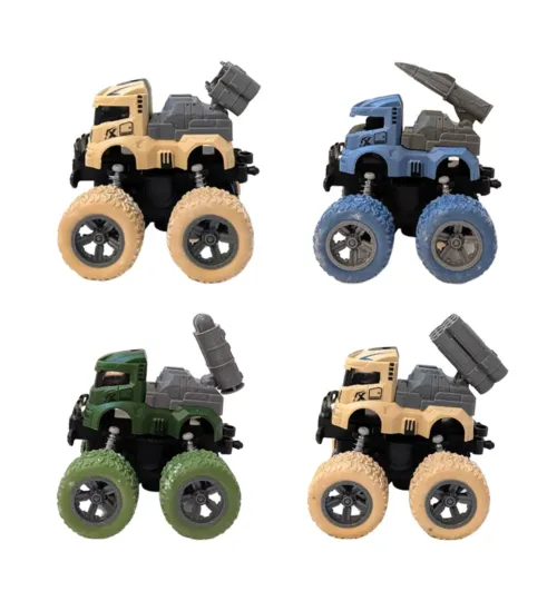 Friction Powered Military Monster Truck Set for Kids – Off-Road Stunt Army Vehicles (Pack of 4)