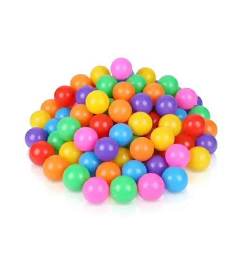 50 Pcs Colorful Plastic Ocean Balls Set with Mesh Bag – Soft Play Pit Balls for Kids