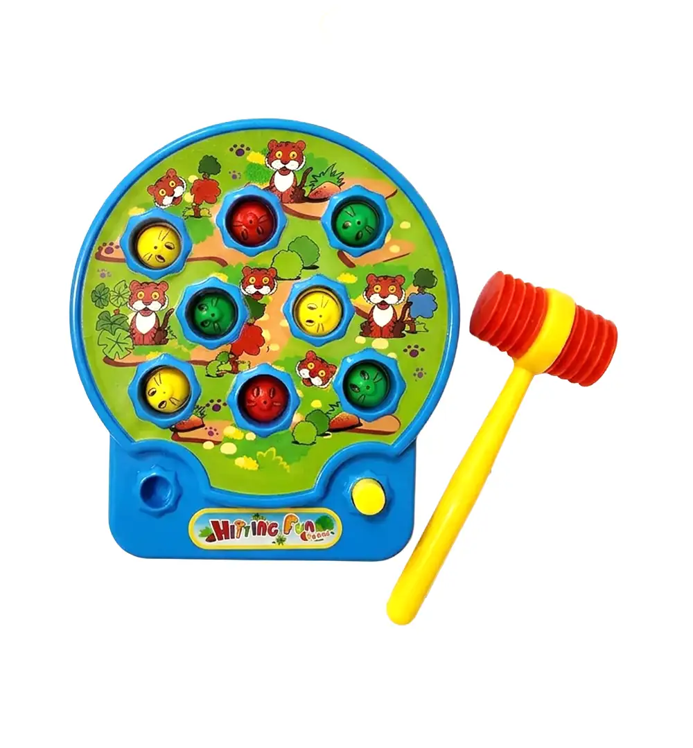 Kids Whack-a-Mole Hitting Game Toy with Squeaky Hammer for Toddlers 4 Kids Whack-a-Mole Hitting Game Toy