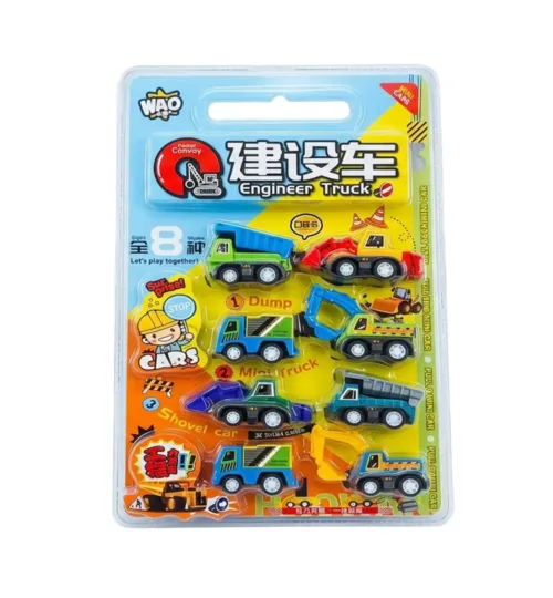 Mini Pull Back Engineer Construction Trucks Set