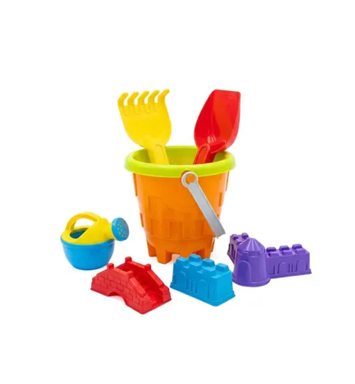 Kids Beach Sand Toy Set with Bucket, Castle Molds, Shovel & Watering Can