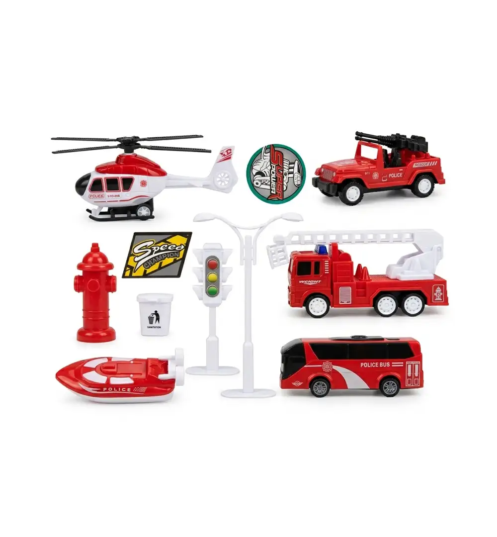 City Rescue Vehicle & Fire Engine Emergency Toy Playset with Accessories for Kids 5 City Rescue Vehicle & Fire Engine Emergency Toy