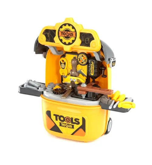 3-in-1 Kids Tool Set Trolley Case – Portable Workshop Pretend Play Toy for Toddlers