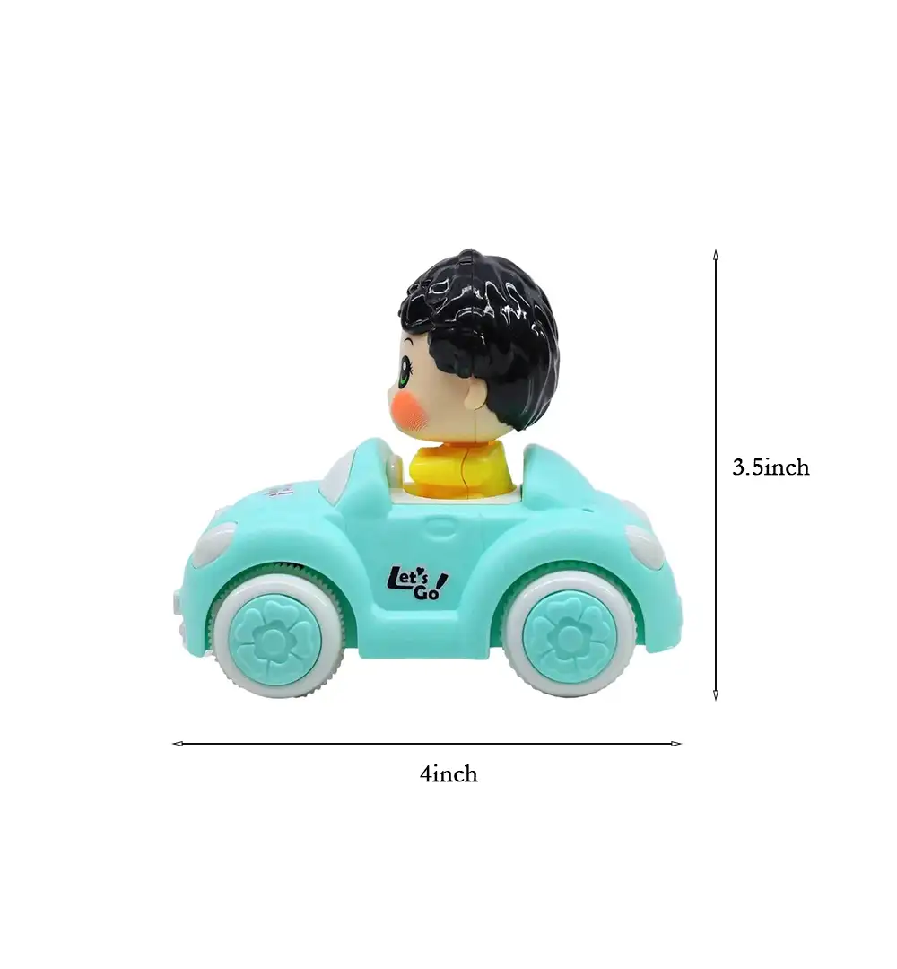 Cute Press and Go Cartoon Boy Convertible Toy Car