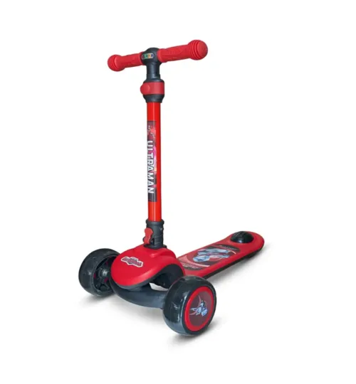 Ultraman 3-Wheel Kids Kick Scooter with Adjustable Handlebar & Rear Brake