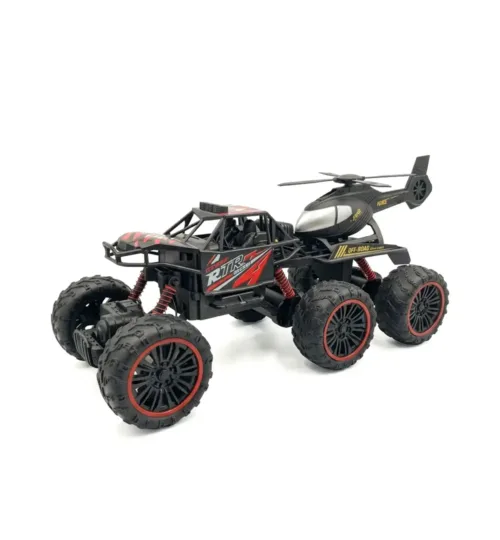 RC Off-Road Rock Crawler Truck with Helicopter Toy Set (1:14 Scale)