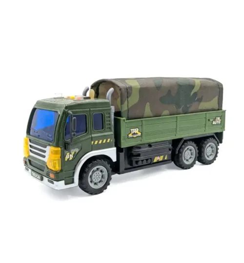 Kids Interactive Military Cargo Truck Toy with Lights, Music & Storytelling